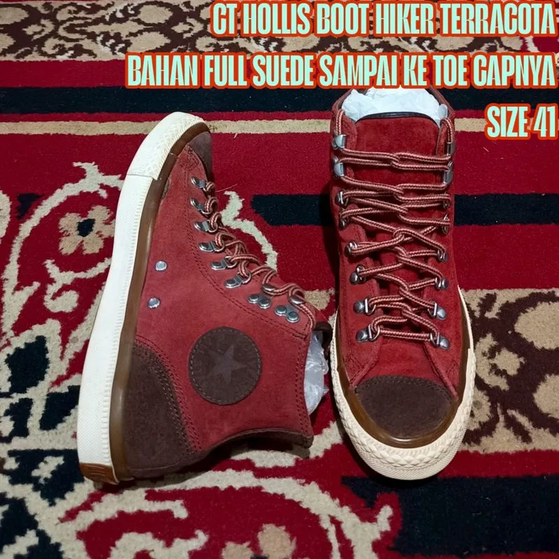 SALE!!! 41-42 CONVERSE CT HOLLIS BOOT HIKER TERRACOTA RARE d photo 1