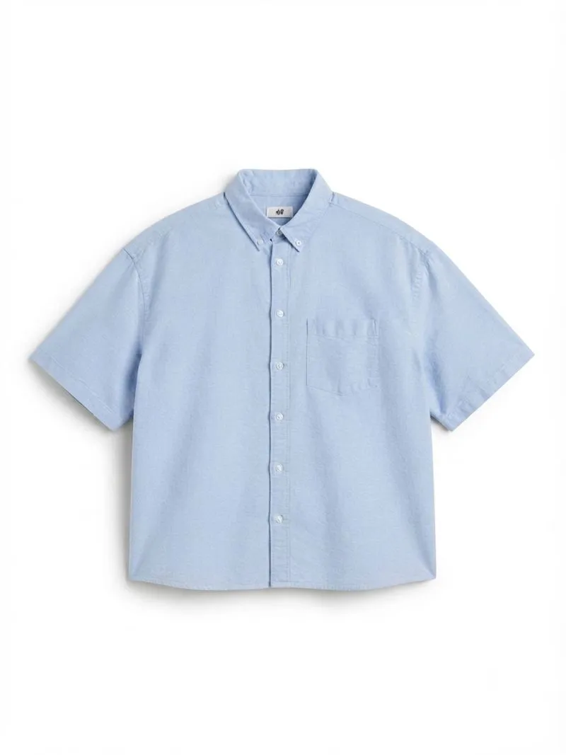 H&M Light Blue Short Sleeve Overshirt photo 1