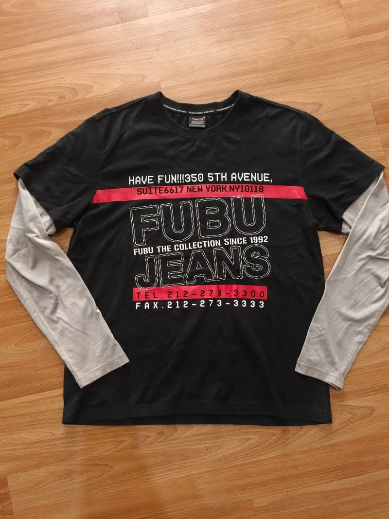 FUBU T-shirt double sleeve long sleeve photo 1