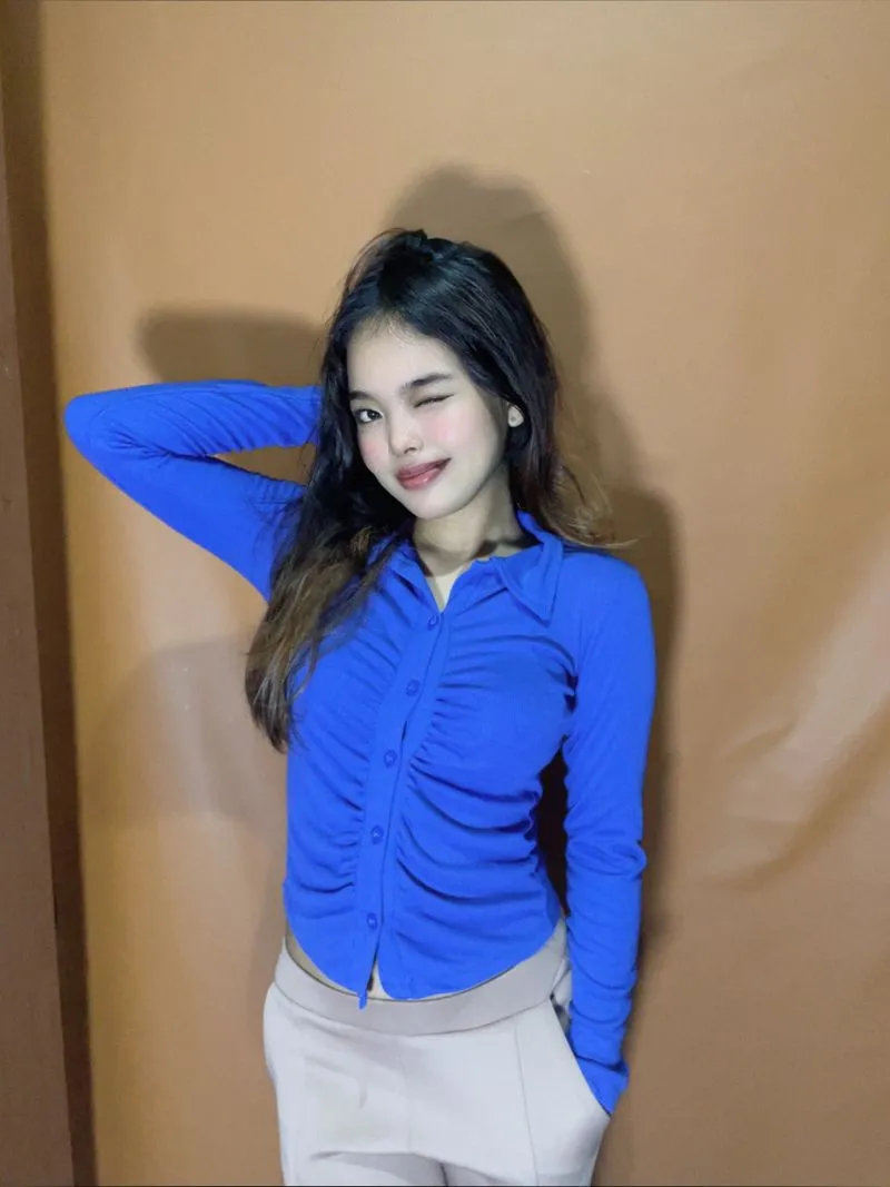 Casual T-shirt Wanita blue photo 1