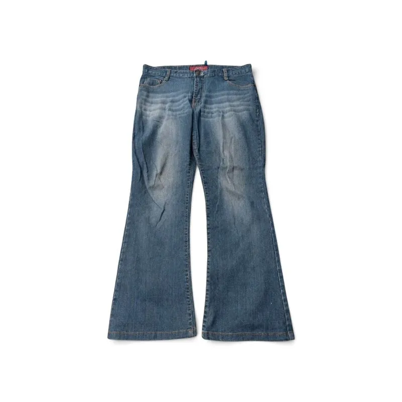 Vintage Y2K Bootcut Flare Denim Jeans – Faded Wash Retro photo 1