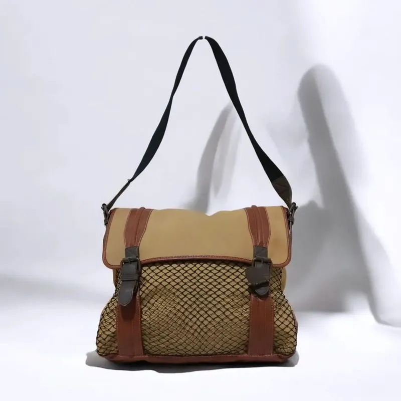 Vintage 90s Giordano Canvas & Genuine Leather Messenger Bag photo 1