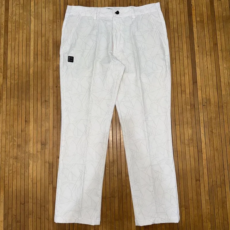 TAYLORMADE GOLF WHITE ABSTRACT PATTERN RUBBER LOGO TROUSERS  photo 1