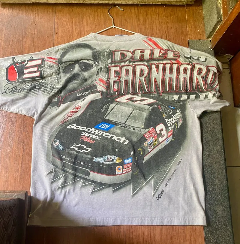 Chase Nascar Vintage Casual T-shirt Pria white gray photo 1