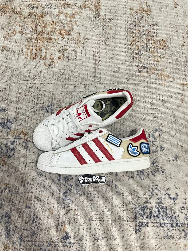 ADIDAS SUPERSTAR “VELCRO PATCHES” WHITE SCARLET photo 1
