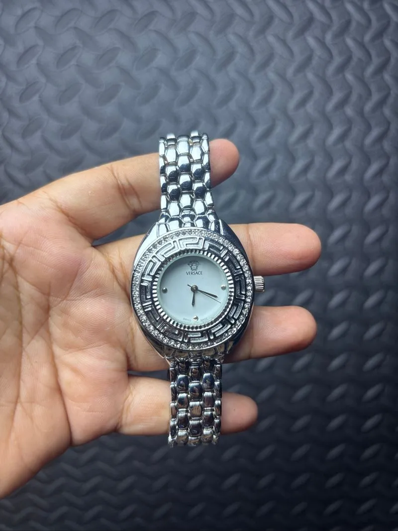 JAM TANGAN VERSACE ANALOG SILVER WHITE DIAL photo 1