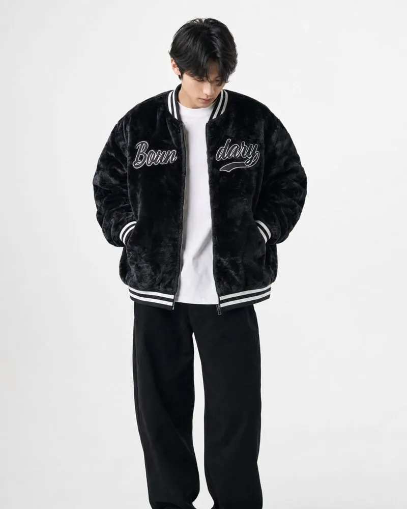 LEAHMATIN - Jaket Varsity Outer Velvet Hitam Size XL photo 1