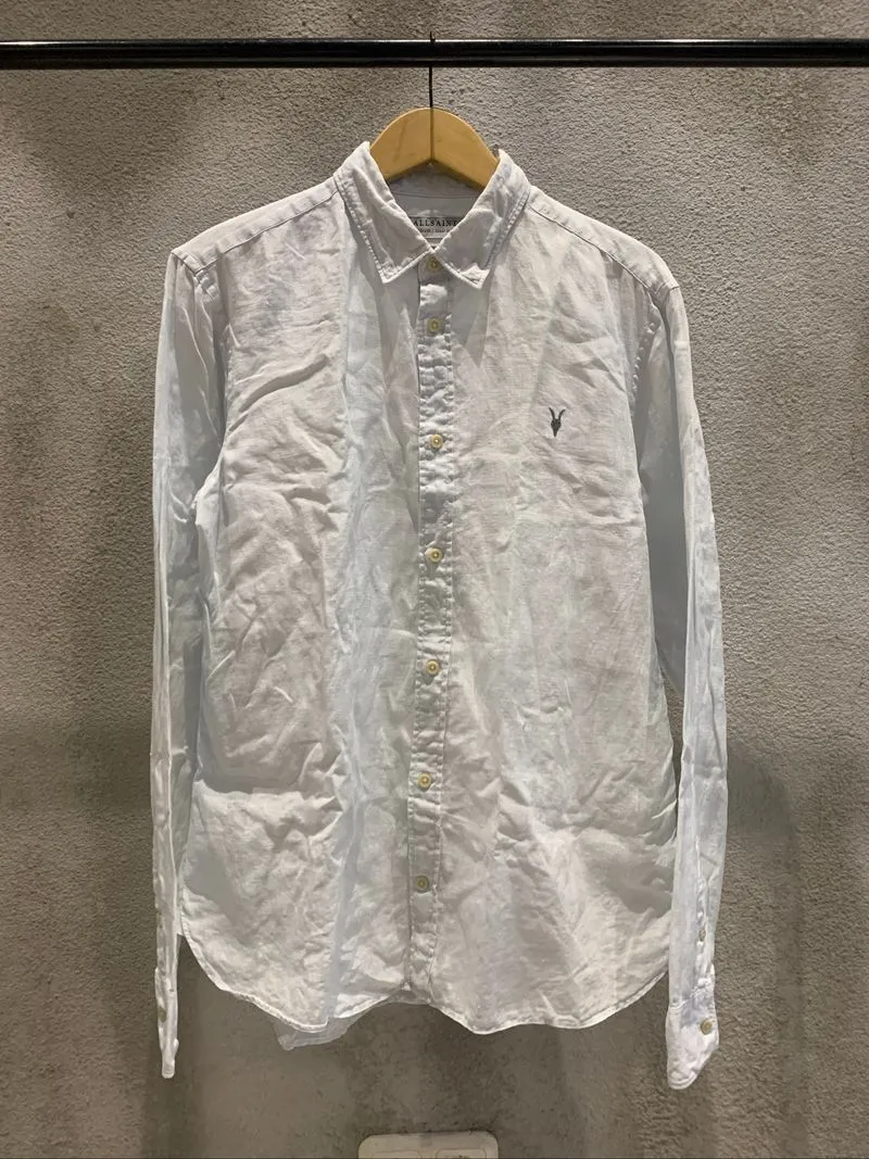 ALLSAINTS Reaper Linen Shirt - Light Blue photo 1