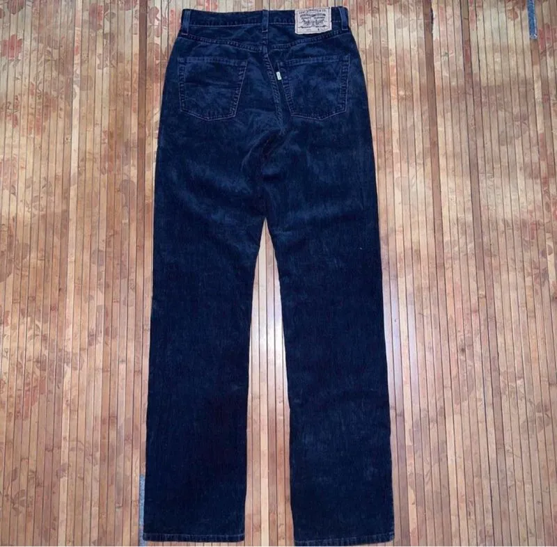 LEVIS 551 STRAIGHT FIT BLACK CORDUROY PANTS Y2K photo 1
