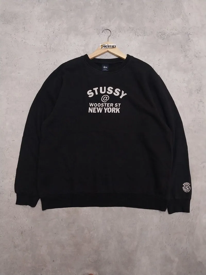 Crewneck Stussy "Wooster ST New York" Black photo 1