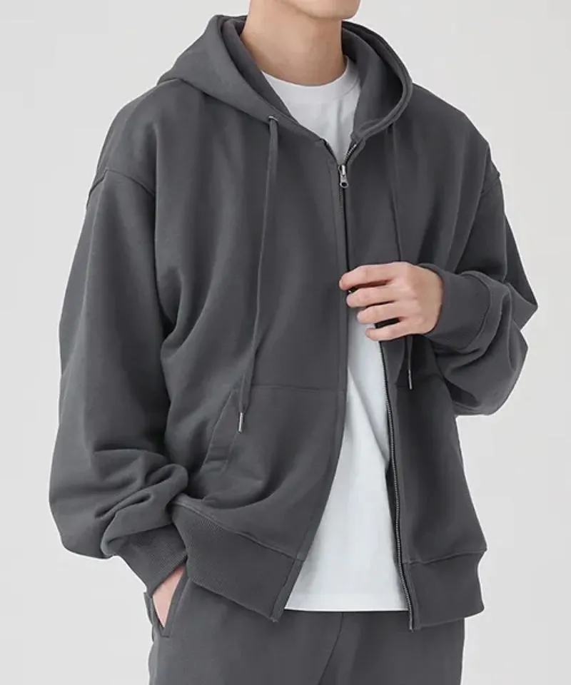 TOFFEE HOODIE DOUBLE ZIPPER CHARCOAL BASIC BOXY photo 1