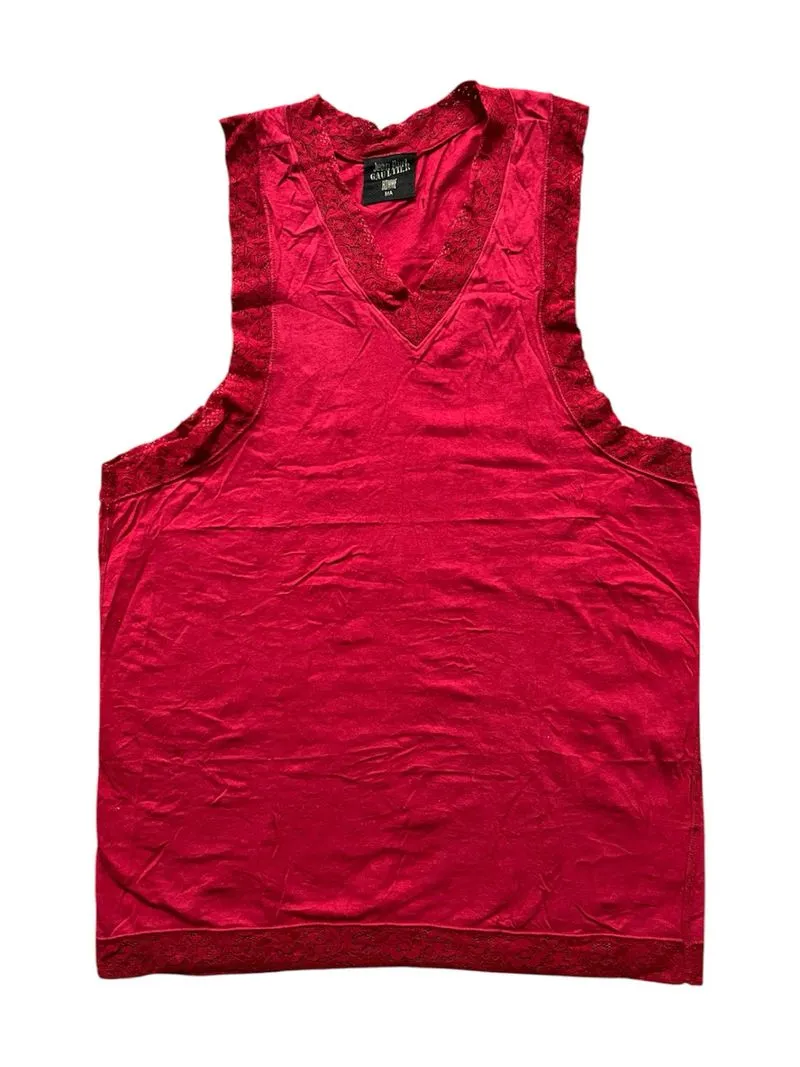 Jean Paul Gaultier V Neck Lace Trim Tank Top photo 1