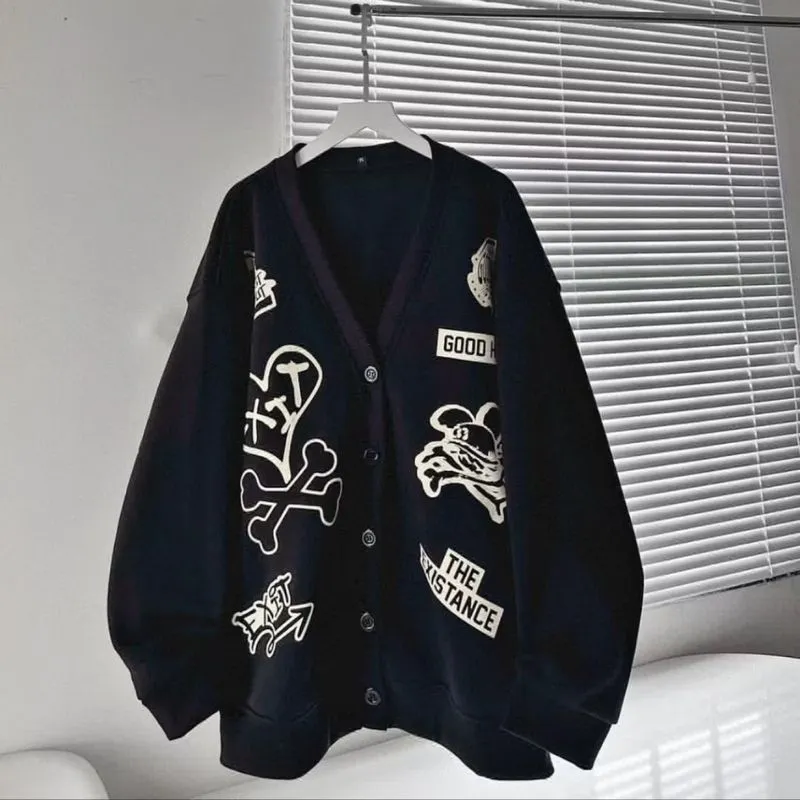 Cardigan Hitam Motif Streetweart photo 1