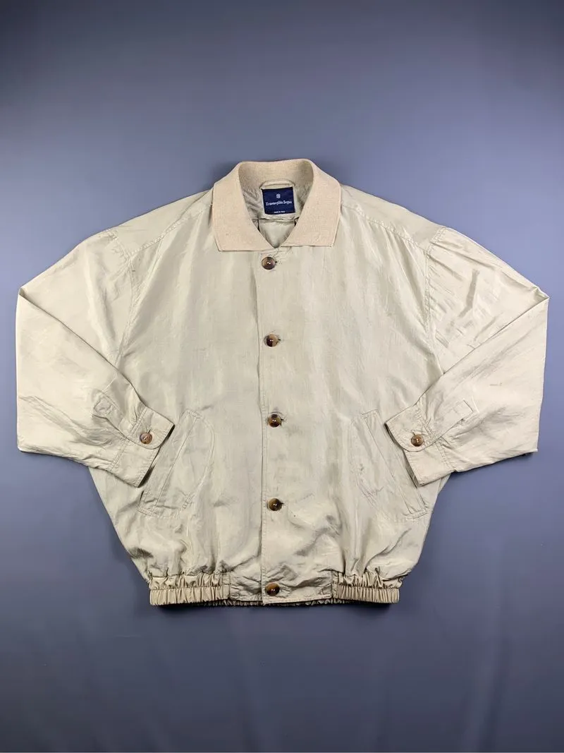 1990s Ermenegildo Zegna Beige Button Harrington (M to L) photo 1