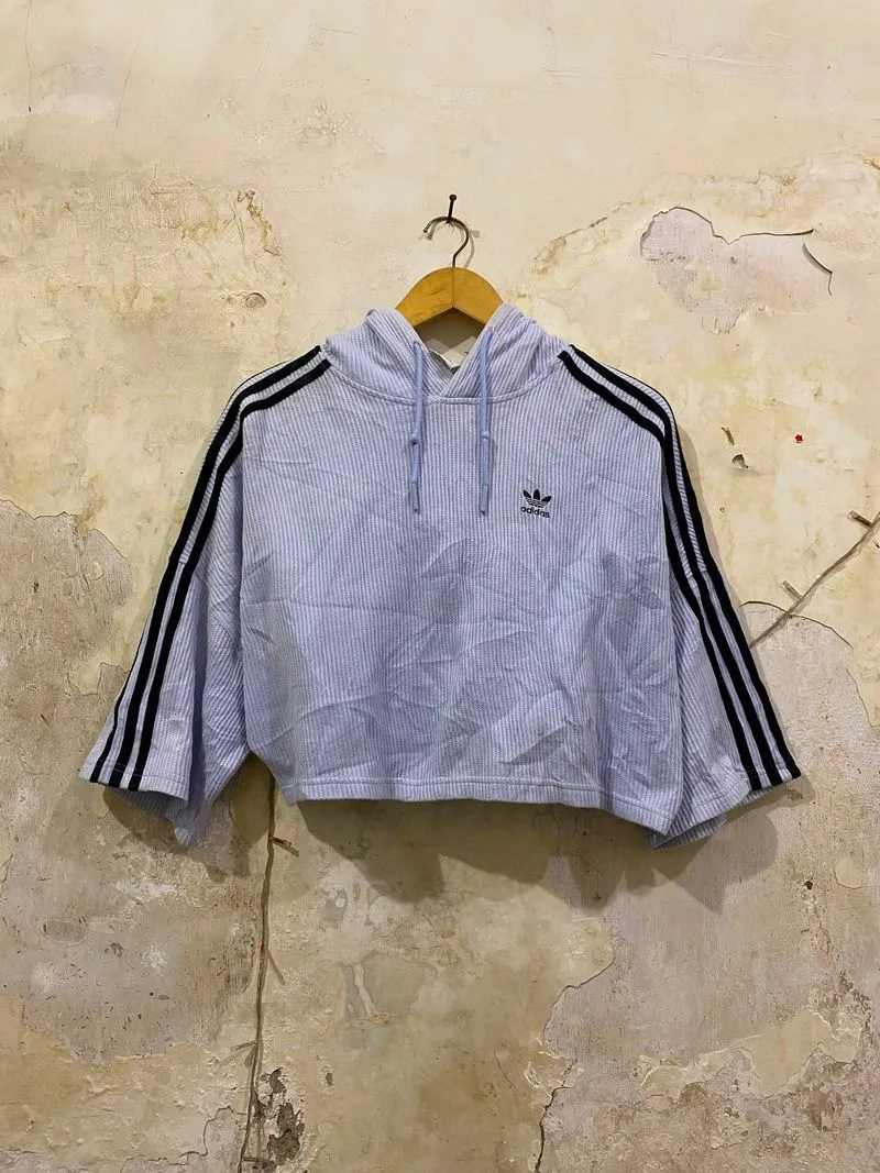 ADIDAS THREE STRIPES CROPPED HOODIE photo 1