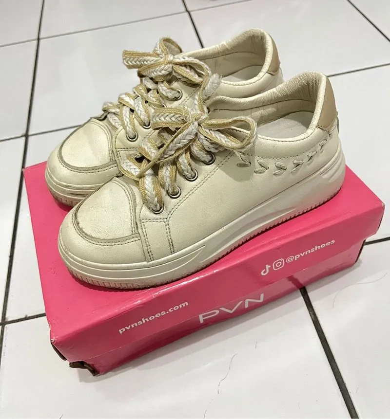 PVN Seola Sepatu Sneakers Kets Krem Wanita Sport Shoes 279 photo 1