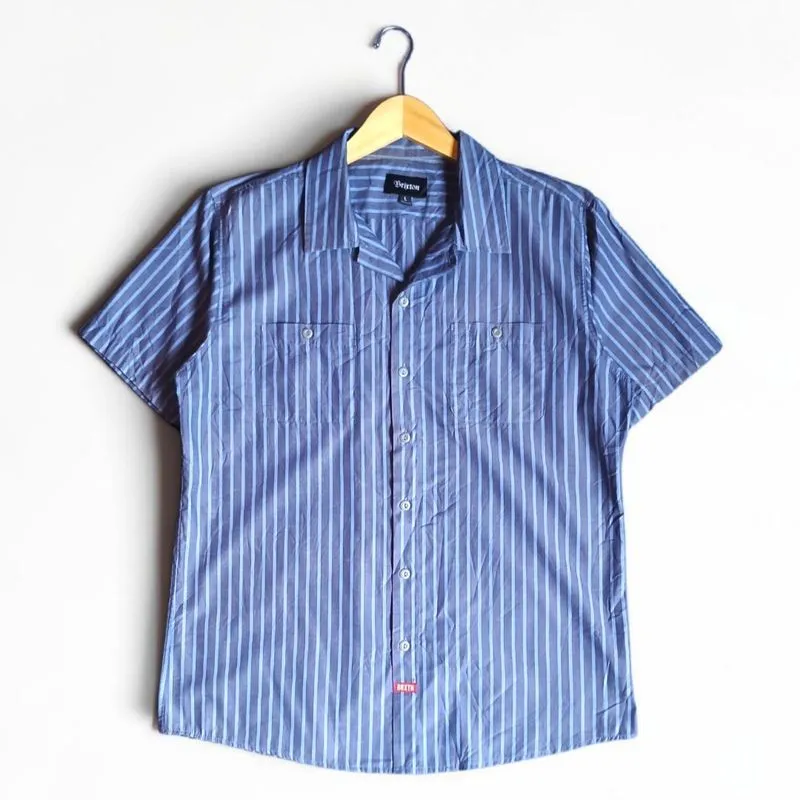 Kemeja Open Collar Brixton Stripes | Thriftshop photo 1