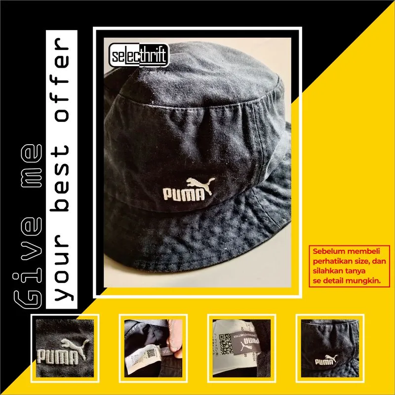 Puma Streetwear Sportswear Hat Pria white black photo 1