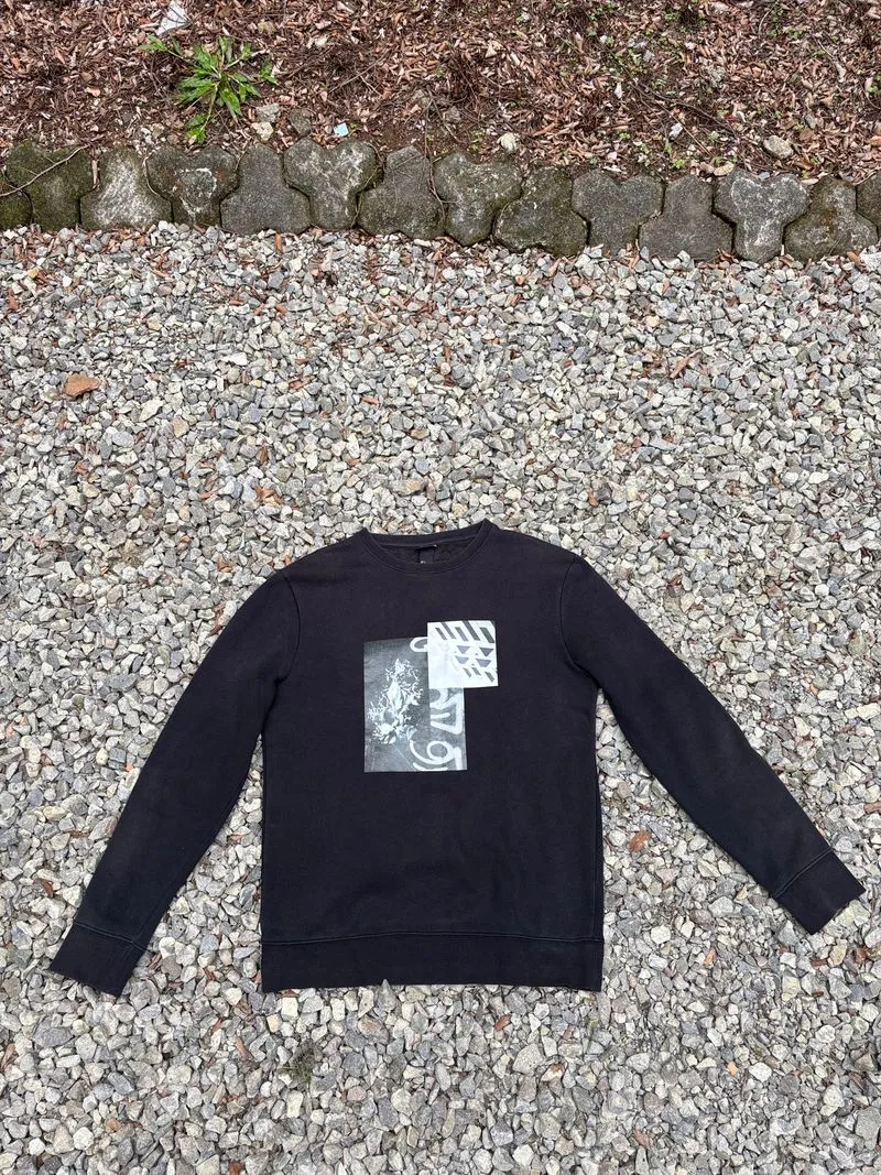 H&M Streetwear Casual Sweater Pria black photo 1