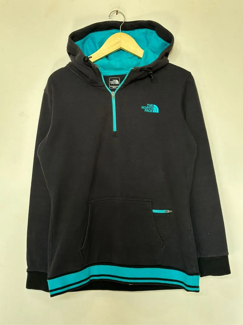 The North Face Quarter Zip Hoodie Black Tiffany Blue photo 1