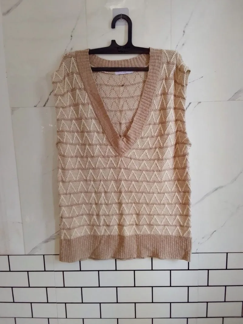 Vest  Rajut oversize premium motif Zig Zag photo 1