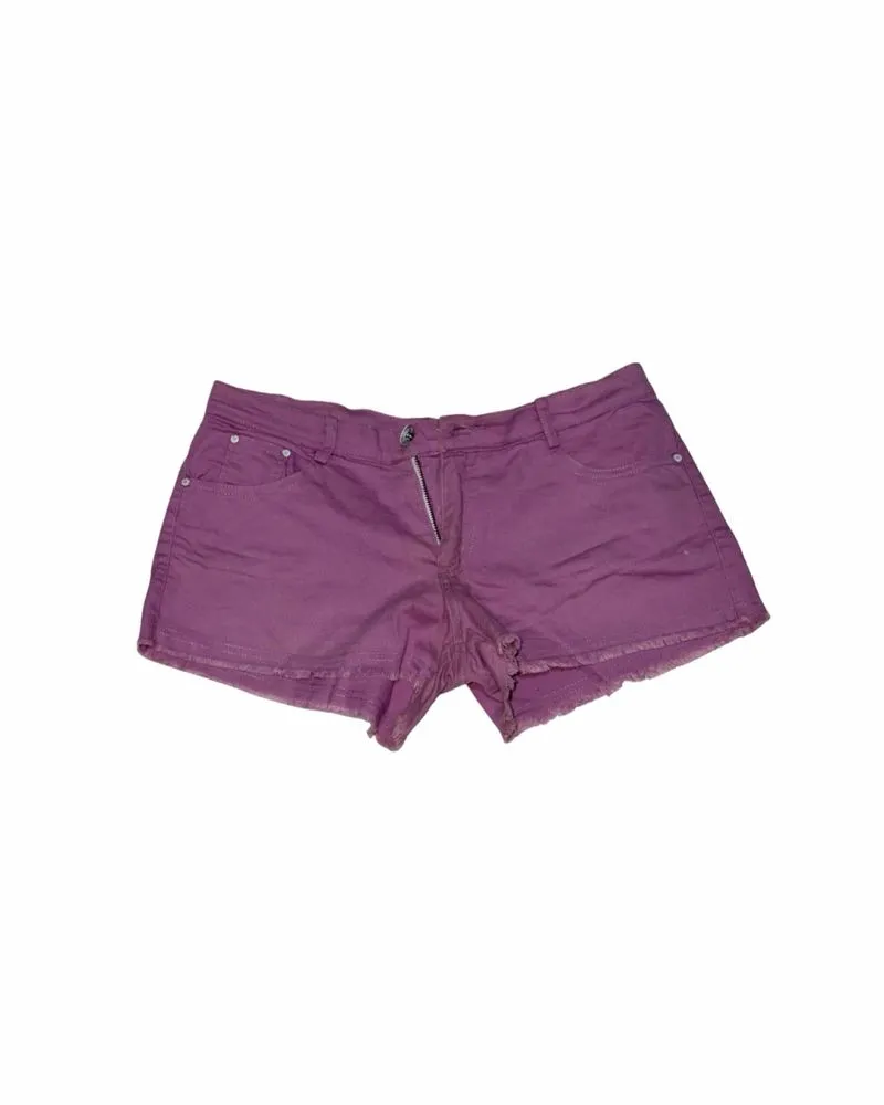 Mineola Purple Denim Low-Waist Shorts! photo 1