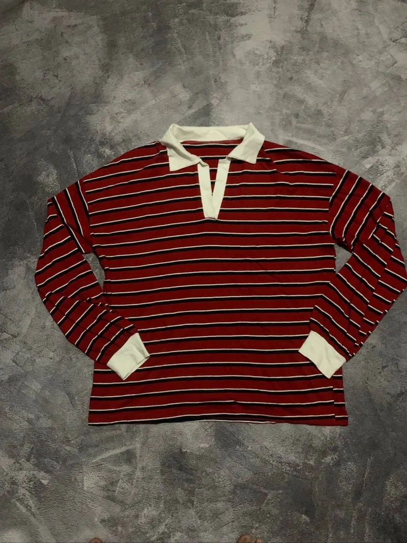 Baju Longsleeve Salur Kerah Collar | Size M Ke L photo 1