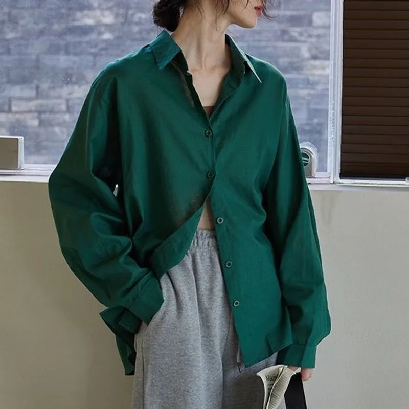 Casual Shirt Wanita green photo 1
