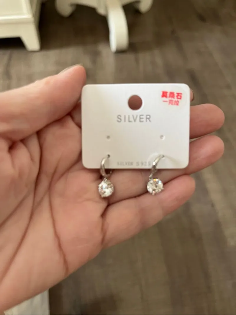 Anting moissanete 1ct new anting silver photo 1