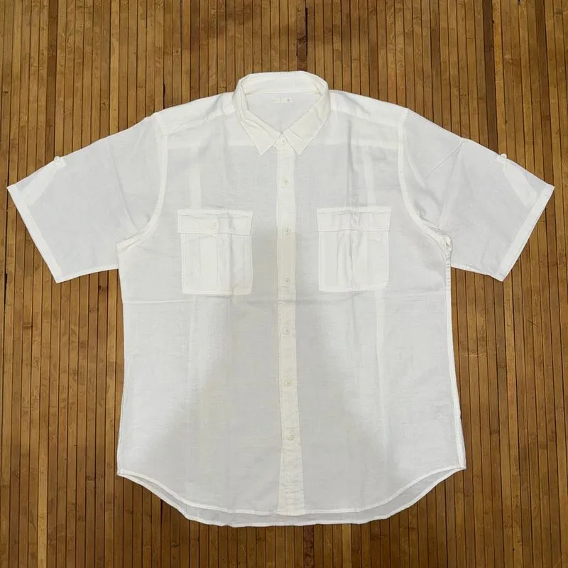 GU GLOBAL UNIQLO WHITE LINEN DOUBLE POCKET WORK WEAR FIELD S photo 1