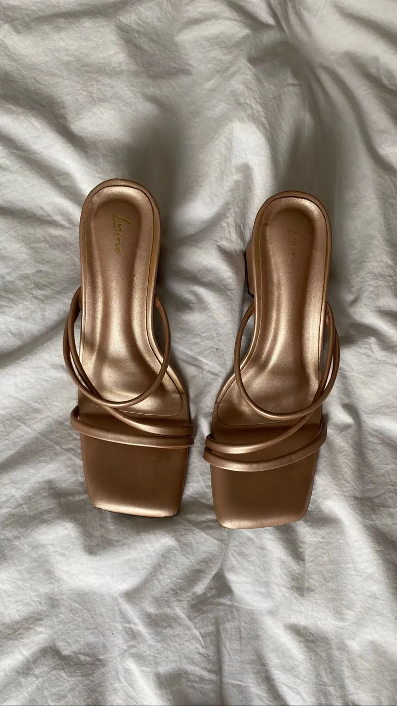 Rose Gold Block Heels photo 1