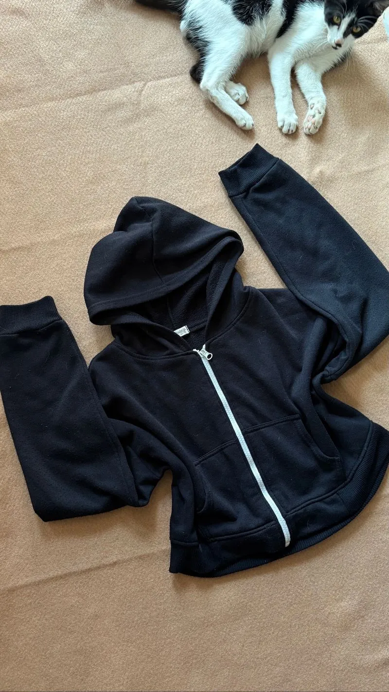 Hoodie Crop - Black  photo 1