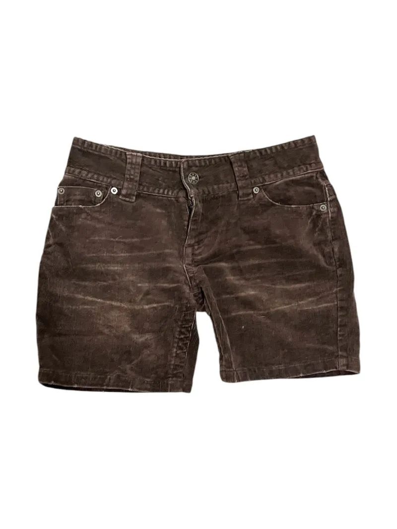 Brown Corduroy Short Pants Low Rise Y2K Style photo 1