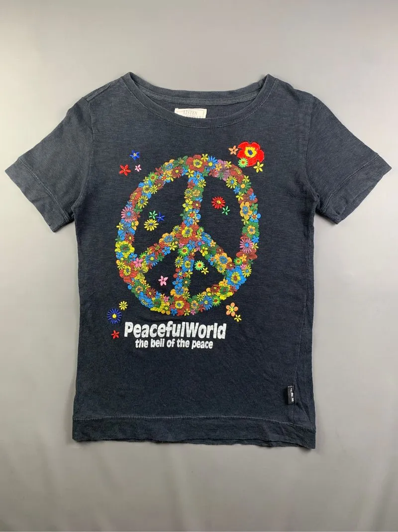LBH Black Floral Peace Sign Tee (L) photo 1