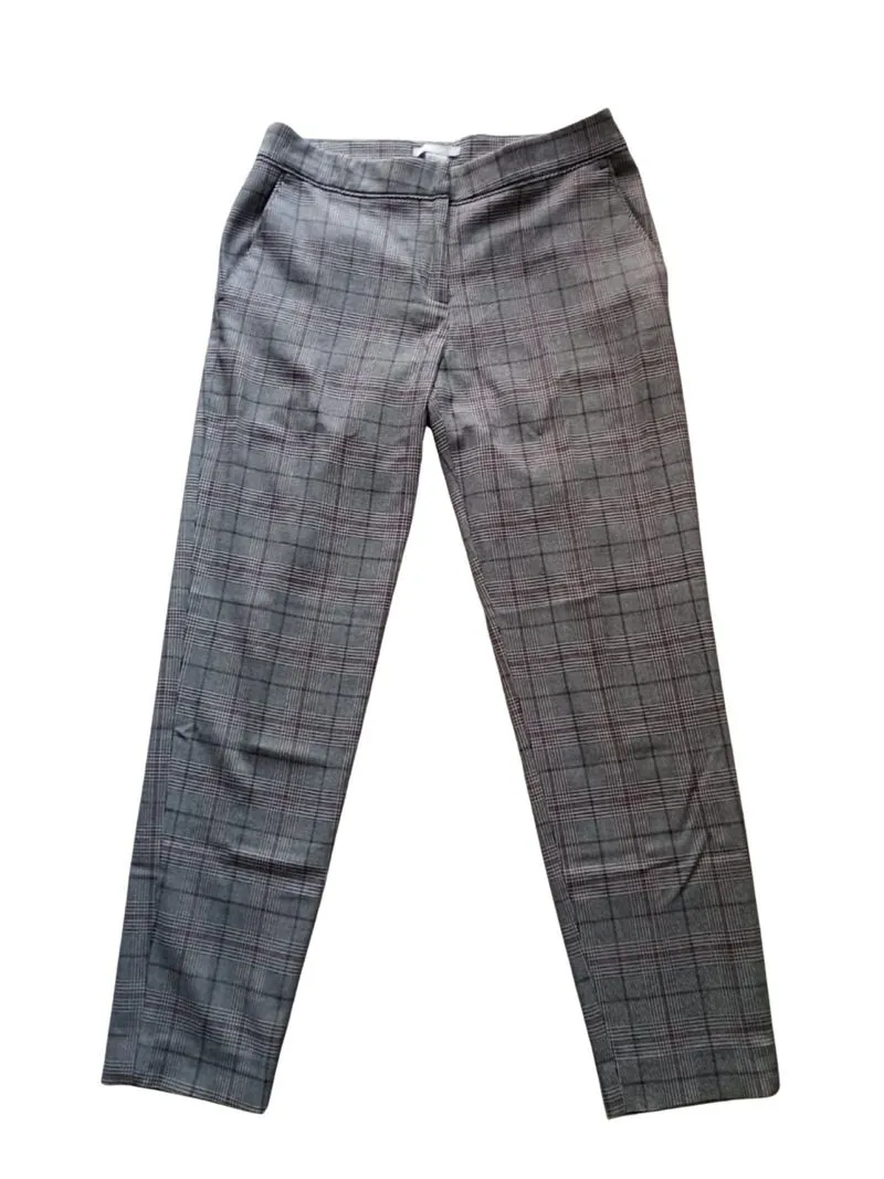 H&M Grey Plaid Formal Pants photo 1