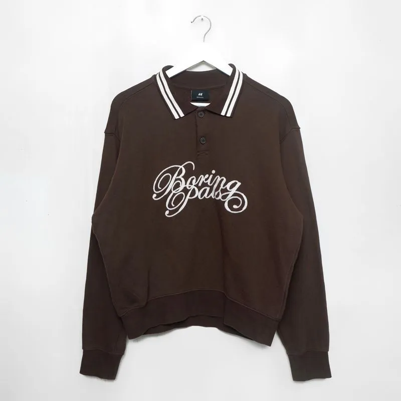 H&M Streetwear Casual Polo shirt Pria brown photo 1