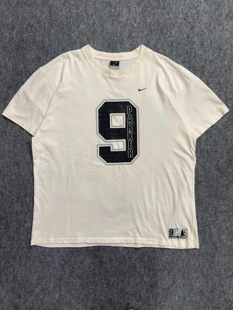 nike white shirt, player parkers nba san antonio spurs photo 1