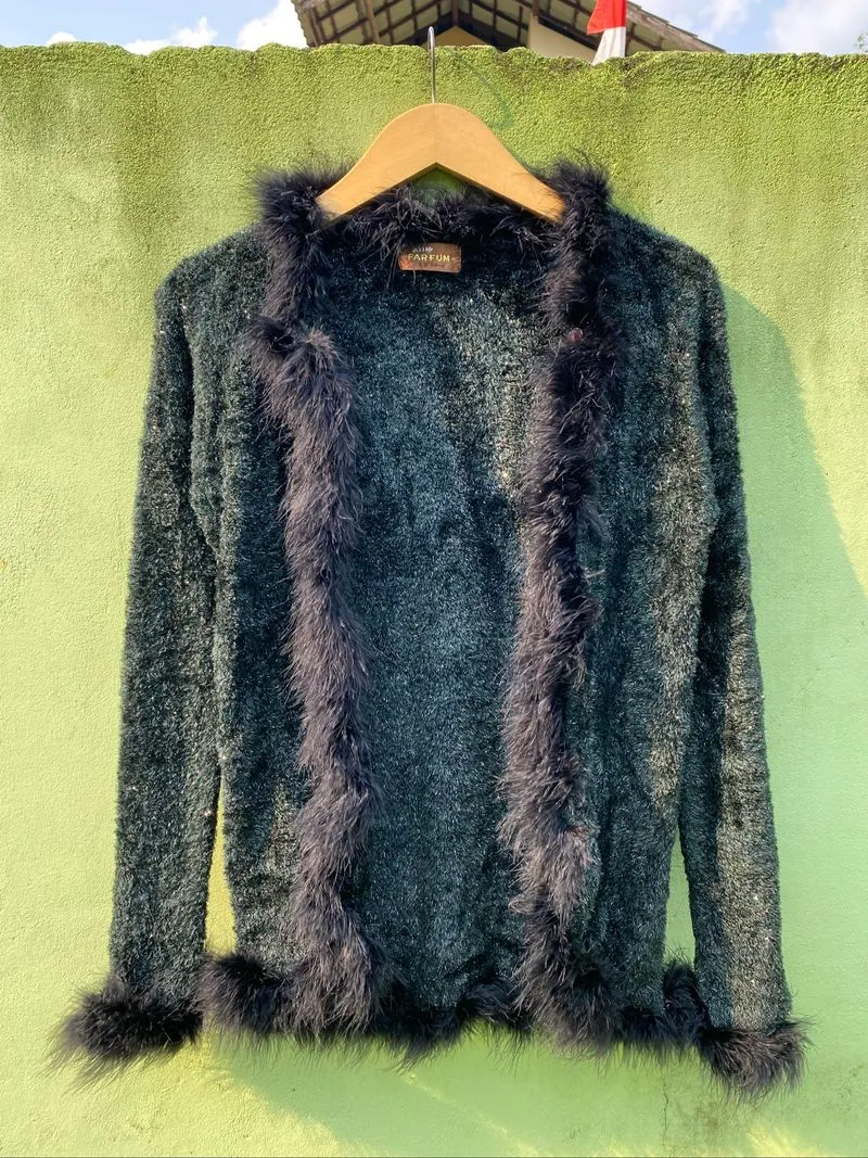 Rare Vintage PARFUM Fuzzy Faux Fur Y2K Fairy Grunge photo 1