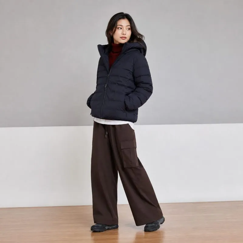 GU by Uniqlo Parka Seamless Down Navy Pria Wanita Windproof  photo 1