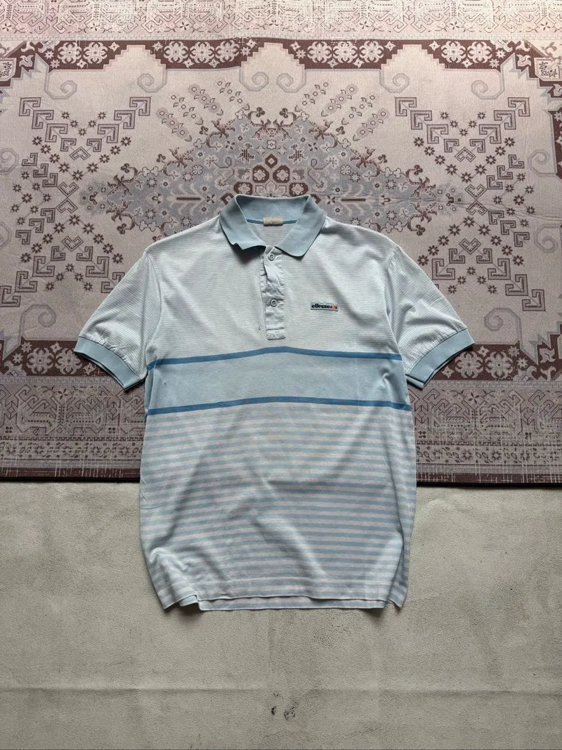 VINTAGE 90s ELLESSE POLOSHIRT (baby blue) photo 1
