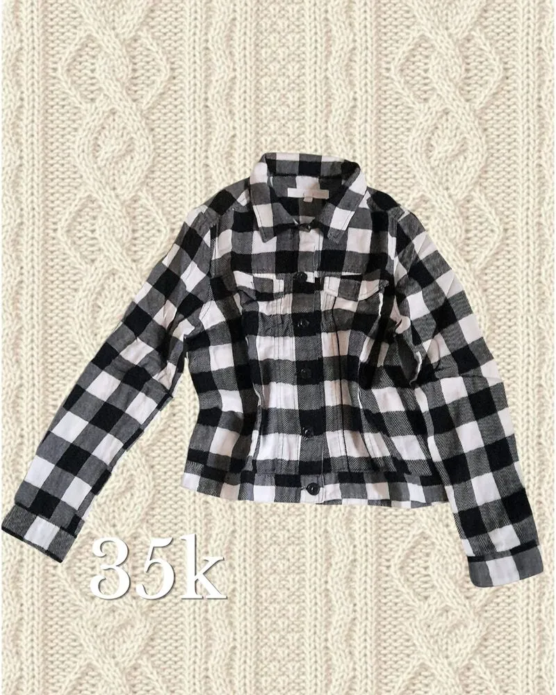 Flanel Hitam Putih Crop photo 1