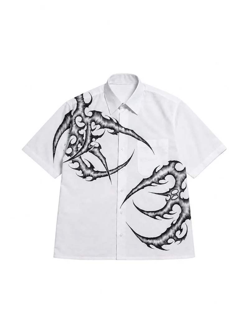 boxy shirt handmade painted white photo 1