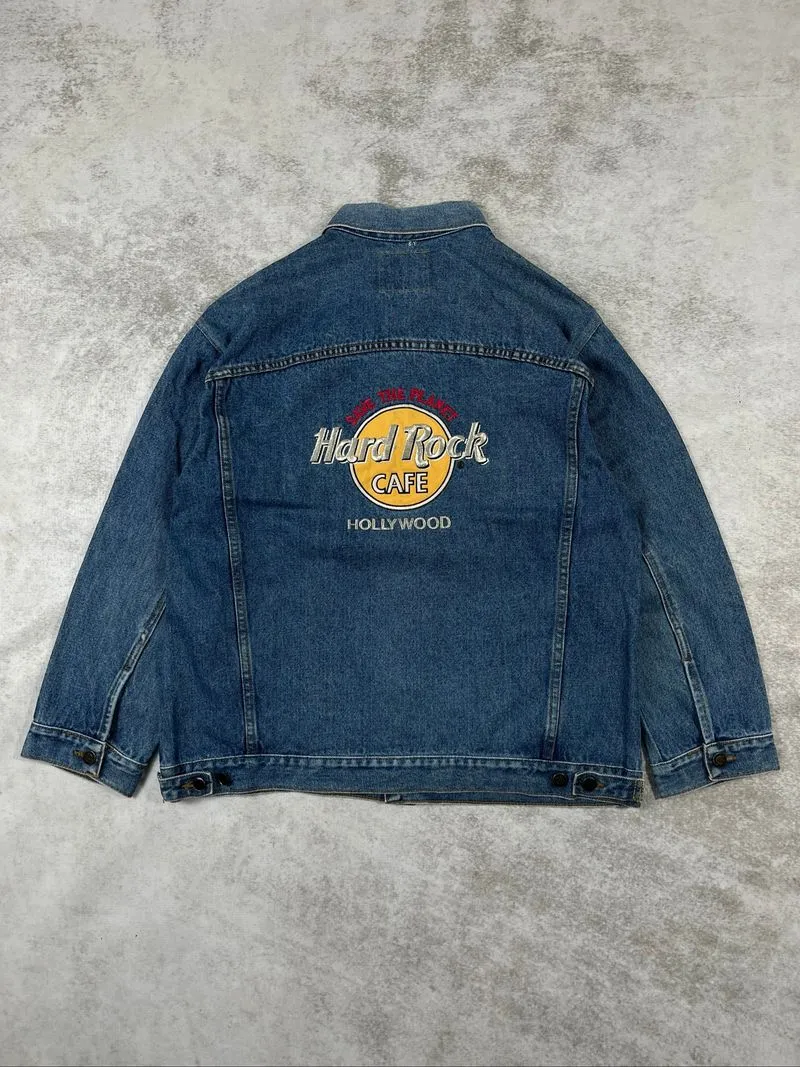 vintage HARDROCK CAFE hollywood trucker jacket photo 1