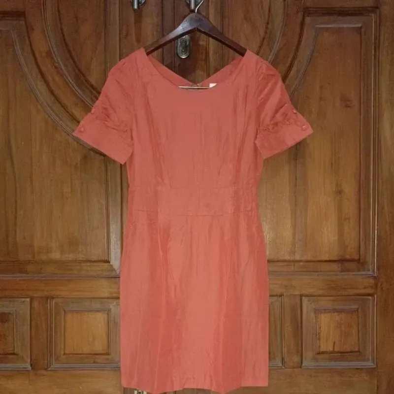 ROEM Dress Mini Slimfit Wanita Orange Washed LD 84 photo 1