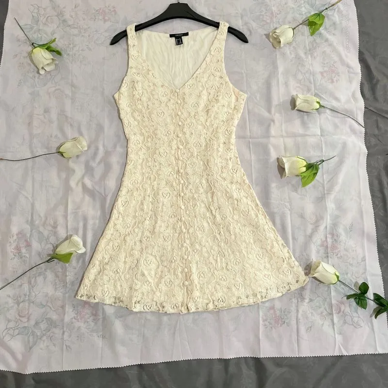 Forever 21 Luxury Fairy Going out dress Wanita white cream photo 1