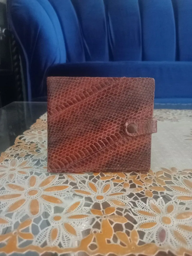 Dompet lipat pria kulit ular asli photo 1