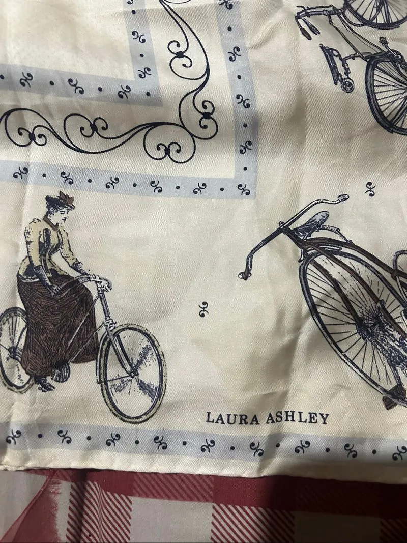 laura ashley scarf motif sepeda dari itali photo 1