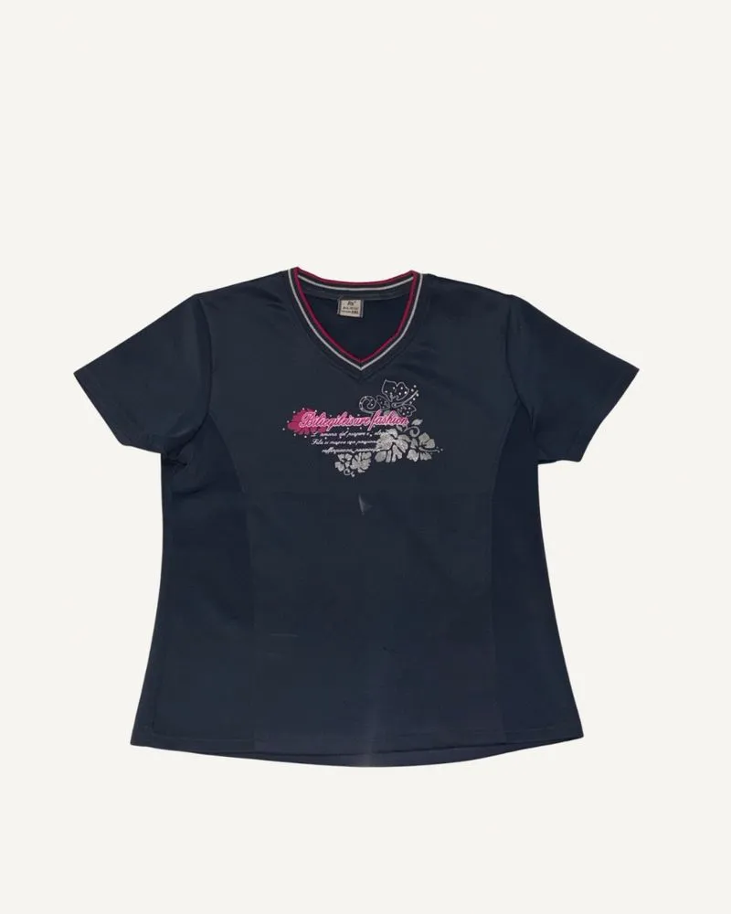 Jersey V Neck T shirt Sporty Grunge Y2K  photo 1