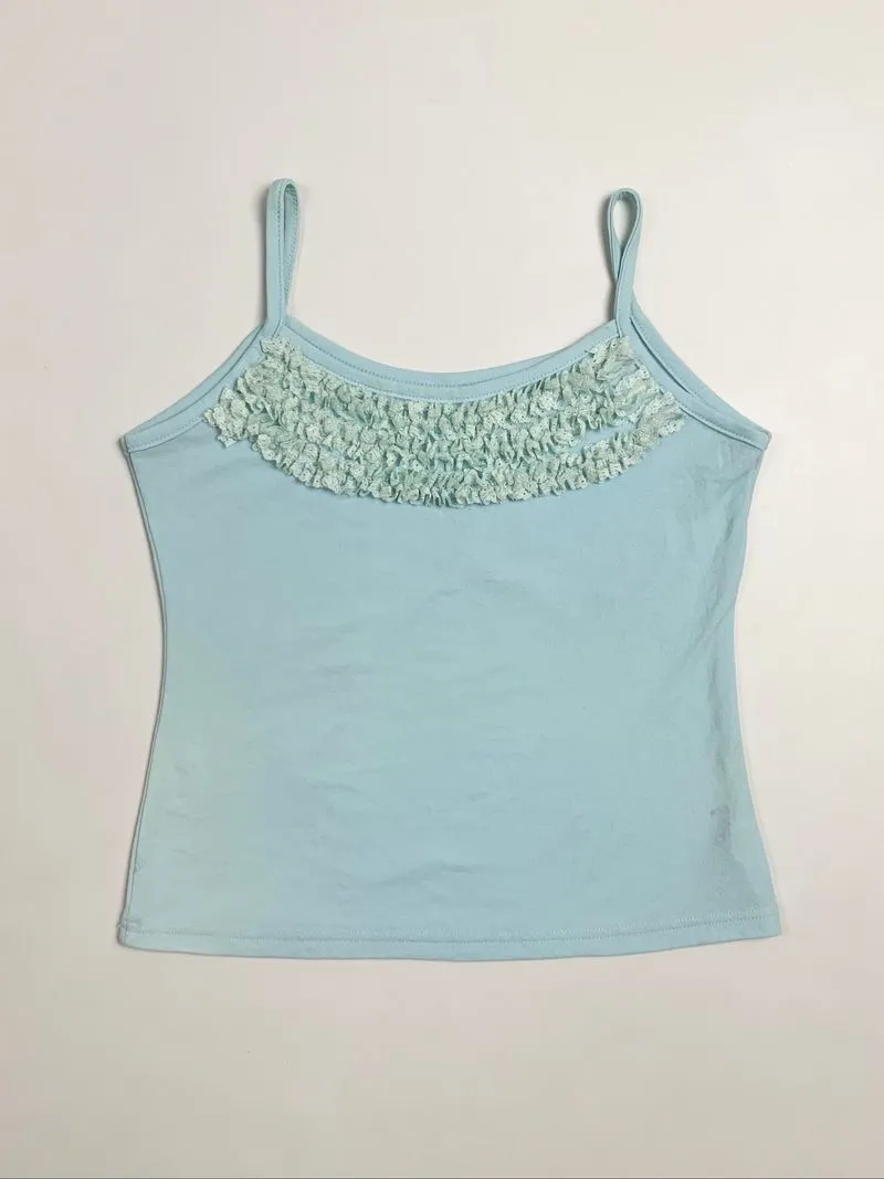 Y2k Tank Top Lace Blue 00s photo 1