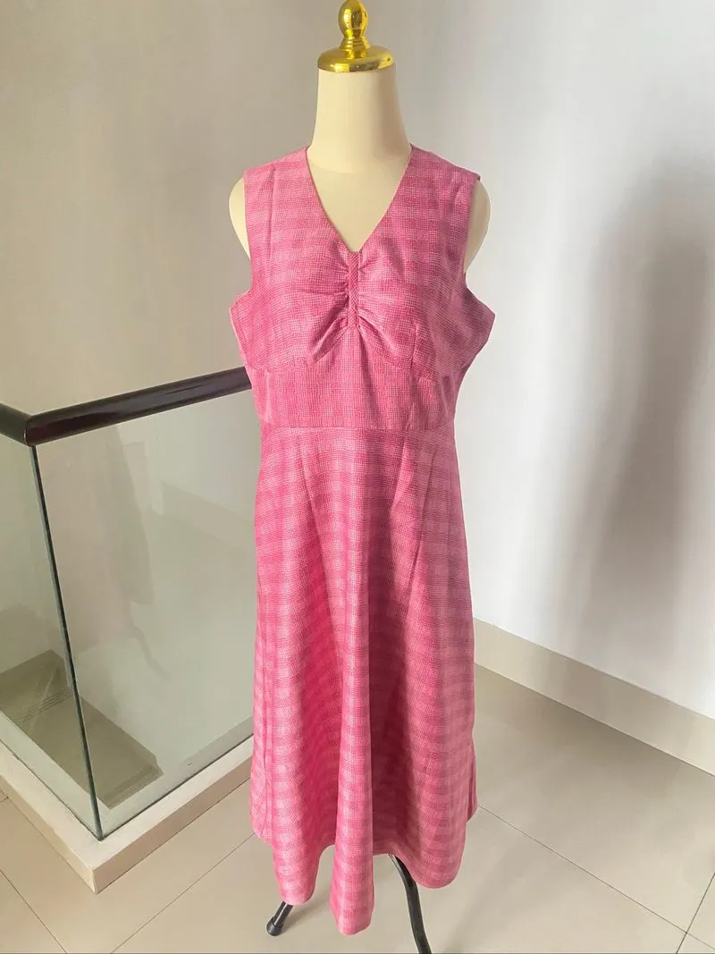 Pakaian Dress Wanita Motif Kotak LD 96cm Pj 114cm photo 1